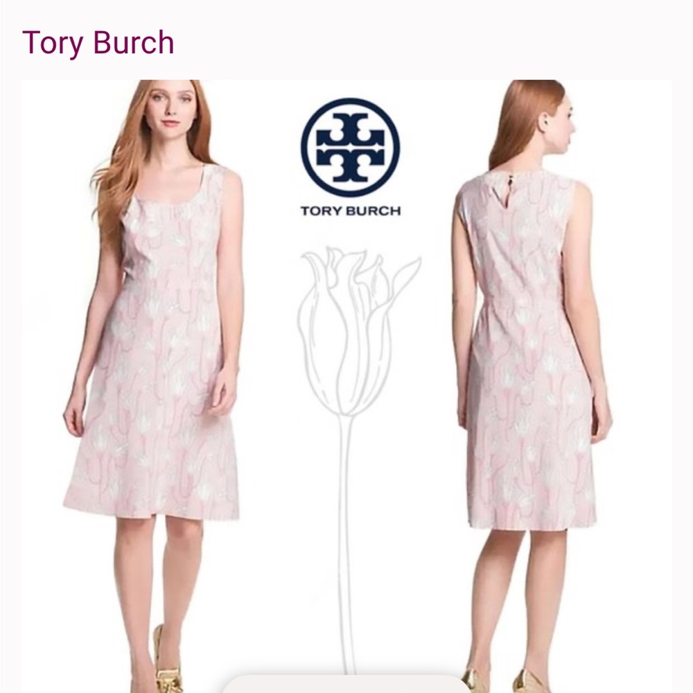 Tory Burch Jena Pink Silk Floral Dress